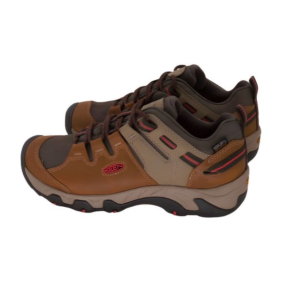 KEEN Timberwolf & Coral Steens Waterproof Leather Hiking Shoe Womens Size 8.5 - Picture 3 of 5